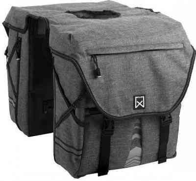 Willex grijze dubbele fietstas 20 liter