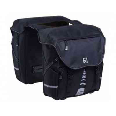 Willex zwarte dubbele fietstas 28 liter