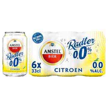 Amstel - Radler Citroen 0.0% Alcoholvrij - Blik - 6 x 330ML
