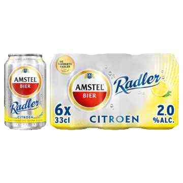 GEKOELD: Amstel Radler Bier Citroen Blik 6 x 33cl