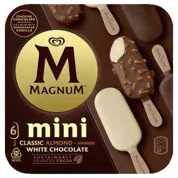 Magnum Mini IJs Classic, Almond, White Chocolate 6 x 55ml