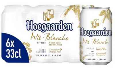 GEKOELD - Hoegaarden Wit Belgisch Bier Blikken 6 x 33cl