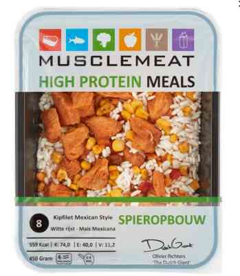 Muscle Meat High Protein Meals Kipfilet Mexican Style Witte Rijst - Mais Mexicana 450g
