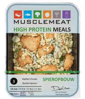 Muscle Meat High Protein Meals Kipfilet Chunks Risotto Spinaci 450g