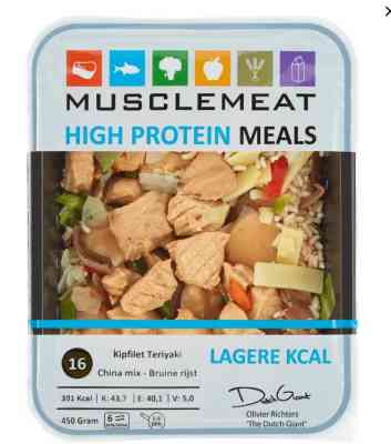 Muscle Meat High Protein Meals Kipfilet Teriyaki China Mix Bruine Rijst 450g