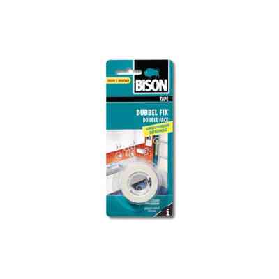 Bison Dubbelfix tape verwijderbaar wit 19mmx1,5m