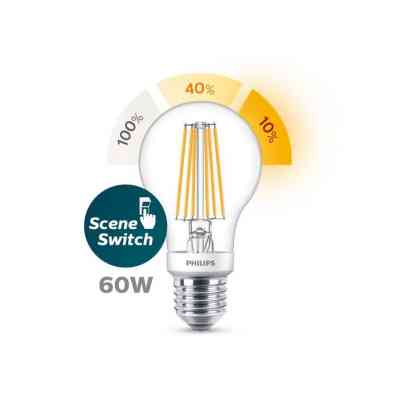 Philips LED standaardlamp dimbaar E27 7,5W helder 6x10,4cm