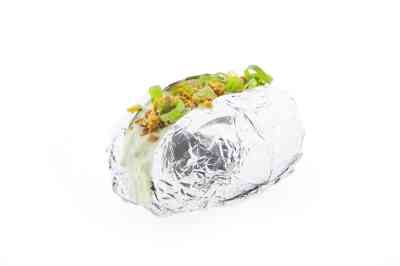 Gepofte aardappel met crème fraîche