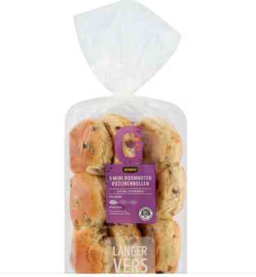 Jumbo Mini Roomboter Rozijnenbollen Gevuld 9 Stuks