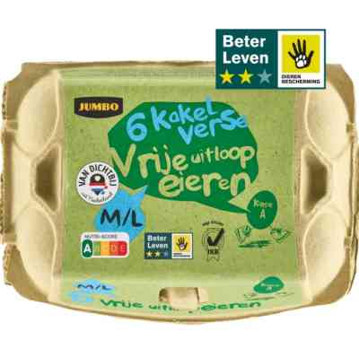 Jumbo Kakel Verse Vrije Uitloop Eieren M/L 6 Stuks