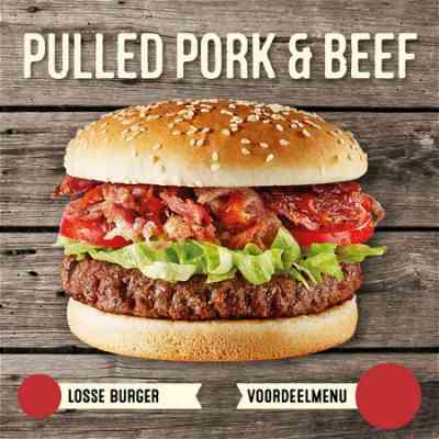 Pulled pork en beef burger