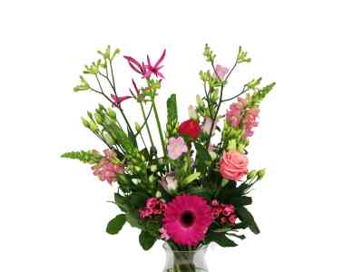 Roze plukboeket bloemen