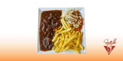 Indisch stoofvlees schotel