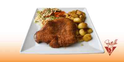 Schnitzel met gebakken aardappelen