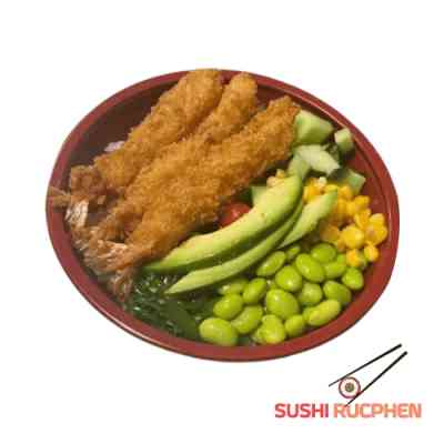 Poké bowl ebi fry garnalen