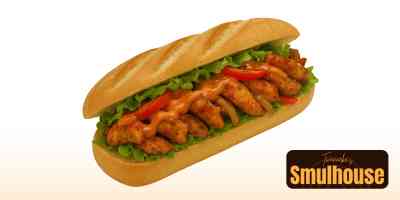 Broodje pikante kipreepjes