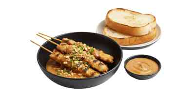 Portie saté met brood