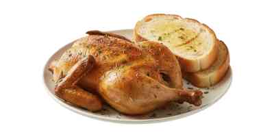 Halve haan met brood